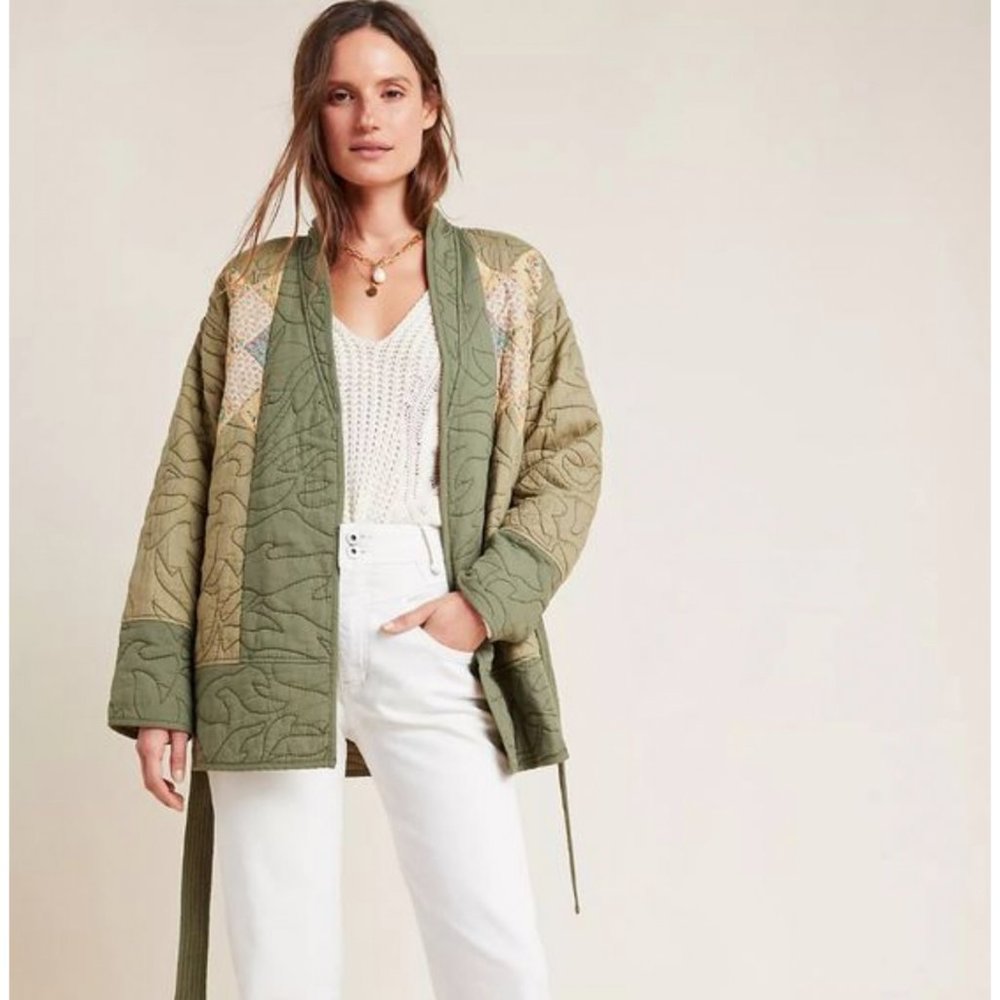 Anthropologie Quilted Patchwork Kimono Jacket NWT